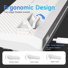 Load image into Gallery viewer, Phitric Mechanical Gaming Keyboard, Quiet Linear Red Switch, Number Pad, LED Backlit, Programmable, Anti-Ghosting, Detachable USB-C, Computer Keyboard for Windows Laptop PC Gamer Typist - White