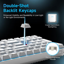 Load image into Gallery viewer, Phitric Mechanical Gaming Keyboard, Quiet Linear Red Switch, Number Pad, LED Backlit, Programmable, Anti-Ghosting, Detachable USB-C, Computer Keyboard for Windows Laptop PC Gamer Typist - White