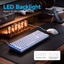 Load image into Gallery viewer, Phitric Mechanical Gaming Keyboard, Quiet Linear Red Switch, Number Pad, LED Backlit, Programmable, Anti-Ghosting, Detachable USB-C, Computer Keyboard for Windows Laptop PC Gamer Typist - White