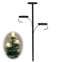Load image into Gallery viewer, DECORKEY Black Triple Christmas Tree Topper - Candelabra Candle Holder, Light Up, Unique Base, Shelf