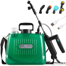 Load image into Gallery viewer, Yeahome Battery Powered Garden Sprayer 2 Gallon, Rechargeable Pump Sprayer with 4 Mist Nozzles & Retractable Wand,Portable Water Electric Sprayers in Lawn and Garden with Adjustable Shoulder Strap