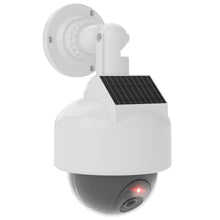 Load image into Gallery viewer, Phitric Solar Fake Security Camera, Wireless Dummy Dome Camera Simulated Surveillance Cameras for Home Garden& Business Outdoor/Indoor with Flashing Red LED(DOW-SOL),White