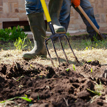 Load image into Gallery viewer, Yeahome Pitchfork, Steel Tines, Manual Hay Fork, Pitchforks for Gardening Digging Composting Spading,4Tines Garden Fork witn Fiberglass Handle,46Inches
