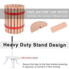 Load image into Gallery viewer, Yeahome Upgraded 1.6 Gallon (6L) Manual Fruit Wine Press with 8 Blocks 100% Nature Oak, Cider Apple Grape Berries Crusher Juice Maker