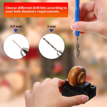 Load image into Gallery viewer, Yeahome 27 Pieces Pin Vise Hand Drills Bits Set Include Pin Vise and Semi-automatic Spiral Hand Drill Rotary Tool with 25 Pieces 0.5-3 mm Micro Twist Drill Bits for Resin Polymer Clay Craft DIY Jewelry Electr