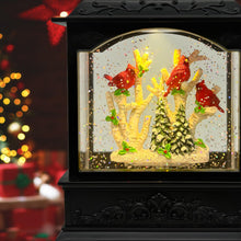 Load image into Gallery viewer, DECORKEY Spring Snow Globes Lantern with Music & Timer - USB/Battery Operated LED Glittering Globe Lantern, Snow Globe Decoration Lantern for Home Holiday Decor (Red Robin)