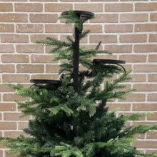 Load image into Gallery viewer, DECORKEY Black Triple Christmas Tree Topper - Candelabra Candle Holder, Light Up, Unique Base, Shelf