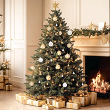 Load image into Gallery viewer, DECORKEY Christmas Ball Ornaments, 42 Pcs Shatterproof Plastic Christmas Balls for Xmas Tree Ornaments, Holiday Wreath Decor (Gold & White)