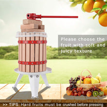 Load image into Gallery viewer, Yeahome Upgraded 1.6 Gallon (6L) Manual Fruit Wine Press with 8 Blocks 100% Nature Oak, Cider Apple Grape Berries Crusher Juice Maker