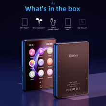 Load image into Gallery viewer, Phitric 64GB Mp3 Player with Bluetooth 5.3, 2.8" Full Touch Screen Music Player, Portable Digital Lossless Media Player with FM Radio Speaker for Kids, Up to 128GB, Protective Case Headphones Included