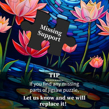 Load image into Gallery viewer, DECORKEY Waterlily Flower Puzzles for Adults 1000 Pieces, Floral Jigsaw Puzzles 1000 Pieces Fine Art Painting, Moon Lotus Puzzles for Adults, Scenic Challenging Puzzles for Adults