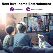 Load image into Gallery viewer, Phitric Wireless headphones for tv watching,TV headphones wireless with Bluetooth 5.2 Transmitter Charging Dock,Optical,Coaxial,AUX,RCA,Plug n Play,50Hr Playtime,No Delay,165ft Long Range