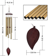 Load image into Gallery viewer, HOGARDECK Wind Chimes Outdoor - 30 Inch 6 Rustproof Aluminum Tubes Wooden Wind Bell Romantic Memorial Wind Chimes for Outside, Best Gift for Home Decor Garden Patio Outdoor