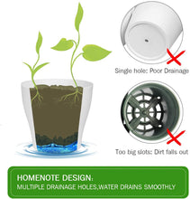 Load image into Gallery viewer, MEETYAMOR Plant Pots, Set of 15 Plastic Planters with Multiple Drainage Holes and Tray 6 inch Indoor Plant Pot for All Home Garden Flowers Succulents, Cream White