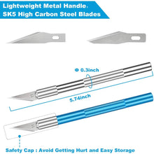 Load image into Gallery viewer, DEWBIN 62PCS Precision Craft Knife Set Hobby Knife Set 2 Hobby Knife Handles and 60 Carving Craft Knife Blades with Storage Case, for Art, Cutting, Scrapbook