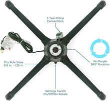 Load image into Gallery viewer, DECSPAS 60-Degree Rotating Adjustable Christmas Tree Stand for Up to 7.5ft Artificial Tree w/ 3 Settings, 3 Built-in Electrical Outlets, Green