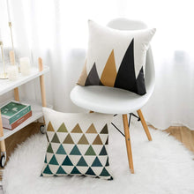 Load image into Gallery viewer, NEEDOMO Set of 4 Pillow Covers,18x18 Pillow Covers with Yellow/Gray Arrows Modern Simple Geometric Style Soft Linen Burlap Square Decor Decorative Throw Pillow Covers