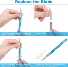 Load image into Gallery viewer, DEWBIN 62PCS Precision Craft Knife Set Hobby Knife Set 2 Hobby Knife Handles and 60 Carving Craft Knife Blades with Storage Case, for Art, Cutting, Scrapbook