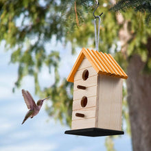 Load image into Gallery viewer, Hapalo Solid Wood Bird House, Weatherproof Cedar Bird Houses for Outside Outdoor Garden Decor with 2 Openings, 2 Perches for Outside Bluebird, Finch, Wren, Chickadee, Wild Birds Big Size