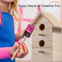 Load image into Gallery viewer, Hapalo Solid Wood Bird House, Weatherproof Cedar Bird Houses for Outside Outdoor Garden Decor with 2 Openings, 2 Perches for Outside Bluebird, Finch, Wren, Chickadee, Wild Birds Big Size