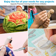 Load image into Gallery viewer, DEWBIN 62PCS Precision Craft Knife Set Hobby Knife Set 2 Hobby Knife Handles and 60 Carving Craft Knife Blades with Storage Case, for Art, Cutting, Scrapbook