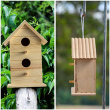 Load image into Gallery viewer, Hapalo Solid Wood Bird House, Weatherproof Cedar Bird Houses for Outside Outdoor Garden Decor with 2 Openings, 2 Perches for Outside Bluebird, Finch, Wren, Chickadee, Wild Birds Big Size