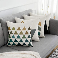 Load image into Gallery viewer, NEEDOMO Set of 4 Pillow Covers,18x18 Pillow Covers with Yellow/Gray Arrows Modern Simple Geometric Style Soft Linen Burlap Square Decor Decorative Throw Pillow Covers