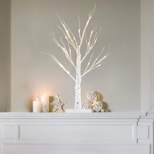 Load image into Gallery viewer, Yeahome 2FT/24” Birch Tree Light with 24LT Warm White LEDs Battery Powered Timer for Christmas Decorations Indoor, Money Trees for Xmas Winter Wedding Desk Table Mantel Home Decor
