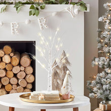 Load image into Gallery viewer, Yeahome 2FT/24” Birch Tree Light with 24LT Warm White LEDs Battery Powered Timer for Christmas Decorations Indoor, Money Trees for Xmas Winter Wedding Desk Table Mantel Home Decor
