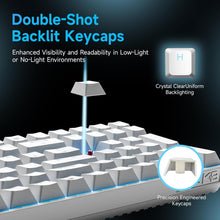 Load image into Gallery viewer, Phitric Mechanical Gaming Keyboard, Quiet Linear Red Switch, Number Pad, LED Backlit, Programmable, Anti-Ghosting, Detachable USB-C, Computer Keyboard for Windows Laptop PC Gamer Typist - White
