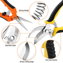 Load image into Gallery viewer, Yeahome 2 Pack Pruning Shears, Garden Shears, Stainless Steel Pruning Shears for Gardening, Garden Clippers, Gardening Tools Scissors with Soft Grip Handle
