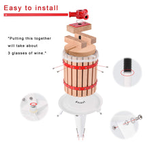 Load image into Gallery viewer, Yeahome Upgraded 1.6 Gallon (6L) Manual Fruit Wine Press with 8 Blocks 100% Nature Oak, Cider Apple Grape Berries Crusher Juice Maker
