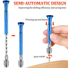 Load image into Gallery viewer, Yeahome 27 Pieces Pin Vise Hand Drills Bits Set Include Pin Vise and Semi-automatic Spiral Hand Drill Rotary Tool with 25 Pieces 0.5-3 mm Micro Twist Drill Bits for Resin Polymer Clay Craft DIY Jewelry Electr
