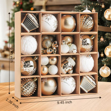Load image into Gallery viewer, DECORKEY Christmas Ball Ornaments, 42 Pcs Shatterproof Plastic Christmas Balls for Xmas Tree Ornaments, Holiday Wreath Decor (Gold &amp; White)
