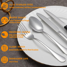 Load image into Gallery viewer, Yeahome 24 Pcs Silverware Set with Steak Knives Service for 4,Stainless Steel Flatware Set,Mirror Polished Cutlery Utensil Set,Home Kitchen Eating Tableware Set,Include Fork Knife Spoon Set,Dishwasher Safe
