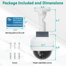 Load image into Gallery viewer, Phitric Solar Fake Security Camera, Wireless Dummy Dome Camera Simulated Surveillance Cameras for Home Garden&amp; Business Outdoor/Indoor with Flashing Red LED(DOW-SOL),White
