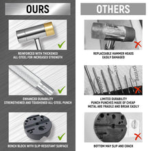 Load image into Gallery viewer, Yeahome Punch Set, Roll Pin Punch Set, Punch Tool, Pin Punches with Replaceable Face Hammer, Made of Hollow, Steel, and Plastic Punch, Ideal for Repairing Pistols with Bench Block
