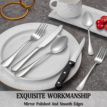 Load image into Gallery viewer, Yeahome 24 Pcs Silverware Set with Steak Knives Service for 4,Stainless Steel Flatware Set,Mirror Polished Cutlery Utensil Set,Home Kitchen Eating Tableware Set,Include Fork Knife Spoon Set,Dishwasher Safe
