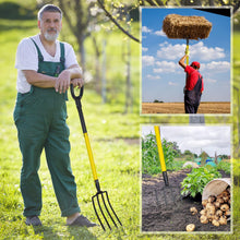 Load image into Gallery viewer, Yeahome Pitchfork, Steel Tines, Manual Hay Fork, Pitchforks for Gardening Digging Composting Spading,4Tines Garden Fork witn Fiberglass Handle,46Inches
