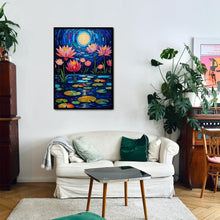 Load image into Gallery viewer, DECORKEY Waterlily Flower Puzzles for Adults 1000 Pieces, Floral Jigsaw Puzzles 1000 Pieces Fine Art Painting, Moon Lotus Puzzles for Adults, Scenic Challenging Puzzles for Adults
