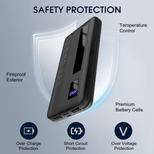 Load image into Gallery viewer, Phitric Portable Charger, 10000mAh 15w Power Bank, USB C Input and Output, with LED Display Battery Pack External Phone Compatible for iPhone 15/14/13 Series, iPad, Huawei, Samsung (2024 Black)
