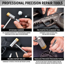 Load image into Gallery viewer, Yeahome Punch Set, Roll Pin Punch Set, Punch Tool, Pin Punches with Replaceable Face Hammer, Made of Hollow, Steel, and Plastic Punch, Ideal for Repairing Pistols with Bench Block
