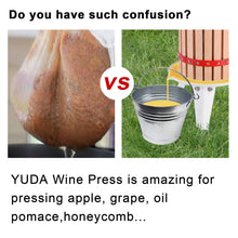 Load image into Gallery viewer, Yeahome Upgraded 1.6 Gallon (6L) Manual Fruit Wine Press with 8 Blocks 100% Nature Oak, Cider Apple Grape Berries Crusher Juice Maker
