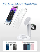Load image into Gallery viewer, Phitric ELEGRP Wireless Apple Charging Station, 3 in 1 Magsafe Charger Stand for iPhone 15, 14, 13, 12 Pro Max/Pro/Mini/Plus, Apple Watch Ultra 8/7/SE/6/5/4/3/2/1, and AirPods 2/3/Pro (White)
