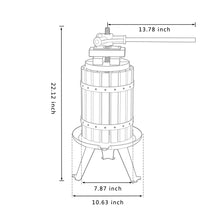 Load image into Gallery viewer, Yeahome Upgraded 1.6 Gallon (6L) Manual Fruit Wine Press with 8 Blocks 100% Nature Oak, Cider Apple Grape Berries Crusher Juice Maker

