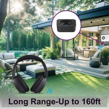 Load image into Gallery viewer, Phitric Wireless headphones for tv watching,TV headphones wireless with Bluetooth 5.2 Transmitter Charging Dock,Optical,Coaxial,AUX,RCA,Plug n Play,50Hr Playtime,No Delay,165ft Long Range
