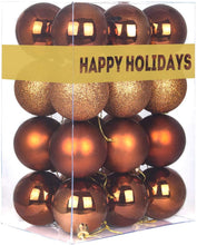 Load image into Gallery viewer, DECSPAS 24Pcs Christmas Balls Ornaments for Xmas Tree - Shatterproof Christmas Tree Decorations Perfect Hanging Ball Bronze 1.6&quot; x 24 Pack
