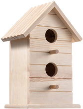 Load image into Gallery viewer, Hapalo Solid Wood Bird House, Weatherproof Cedar Bird Houses for Outside Outdoor Garden Decor with 2 Openings, 2 Perches for Outside Bluebird, Finch, Wren, Chickadee, Wild Birds Big Size

